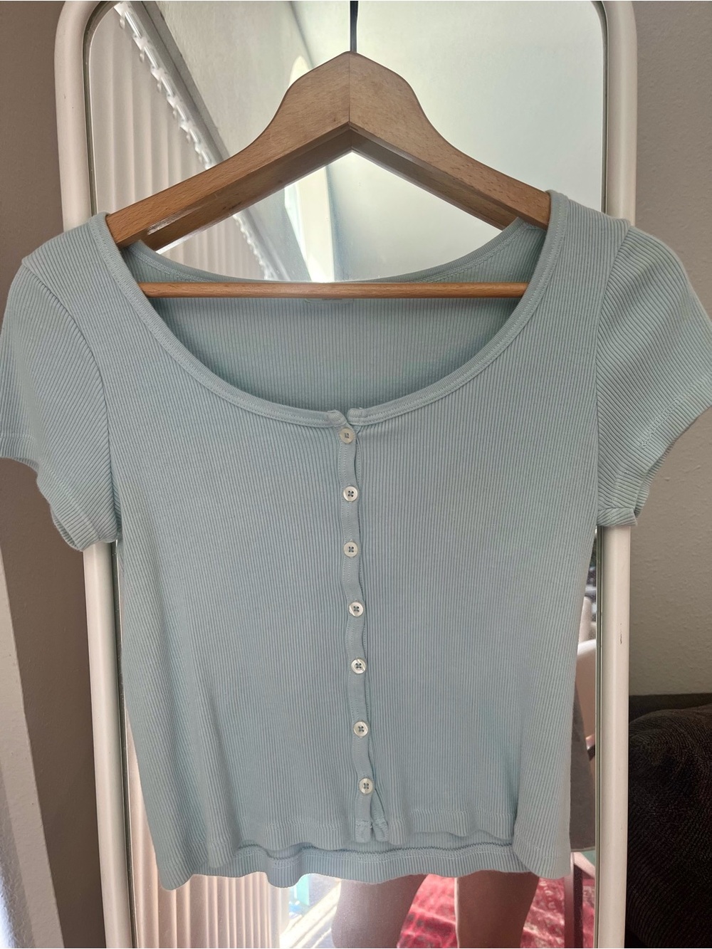 Brandy Melville Button-Front light blue Tee